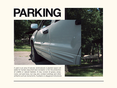 Parking green helvetica layout nature park photograpy type vintage