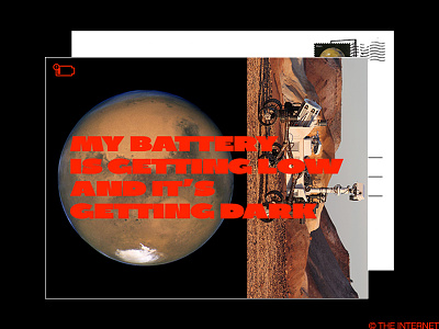 rest in peace brutalism brutalist mars opportunity postcard red robot rover type typography