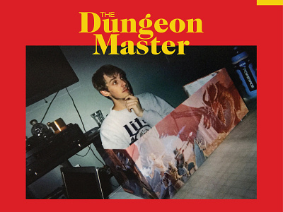 The Dungeon Master 80s dragons dungeons image layout master red retro title design type yellow
