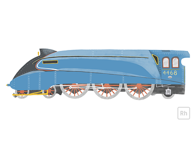 Mallard 4468 british railways illustration locomotive mallard mallard train railroad railways steam locomotive steam train