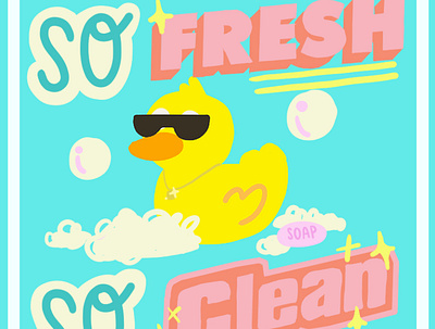 So Fresh So Clean background character design color font design illustration product design