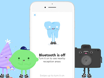 Villo - Bluetooth characters illustration mobile app ui design