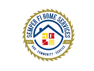 Semper Fi Home Services branding design emblem logo illustrator logo logo design logo design branding love designing vector