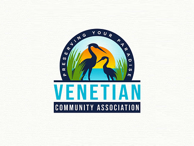 Venetian Community Association branding design emblem logo logo logo design logo design branding vector