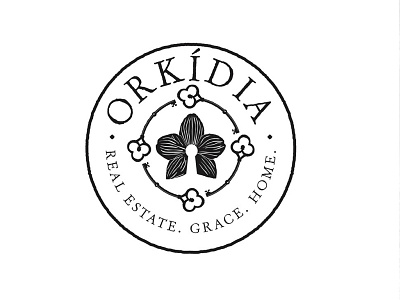 Orkídia - Real Estate. Grace. Home creative design emblem logo illustration illustrator logo design typography vector vintage logo
