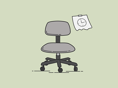 Out Of Office away busy chair drawing illustration office vacation