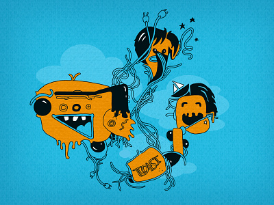 Toast characters fun illustration ink