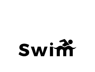 Swim typography illustration typogaphy