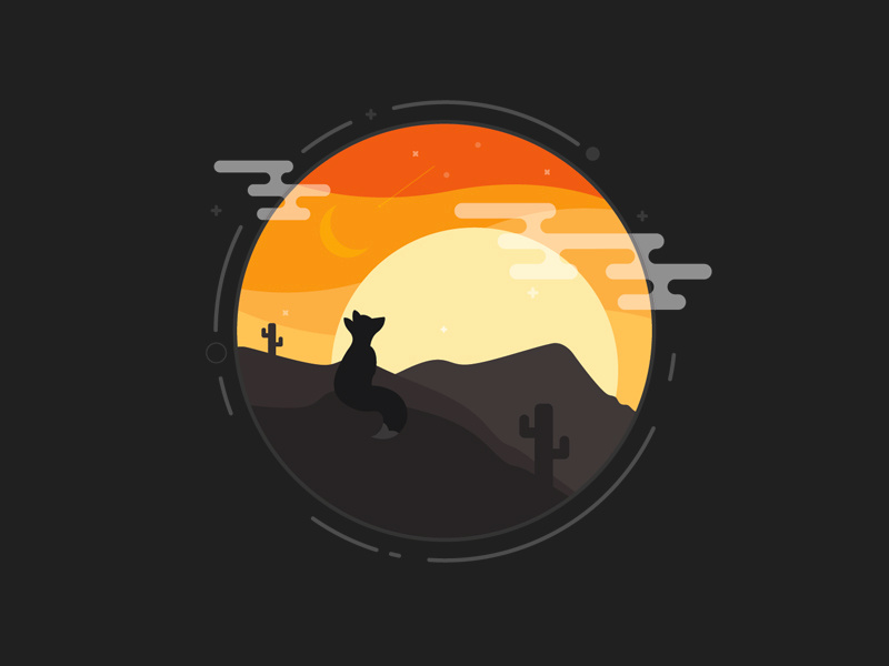 so long Activeden envato fox sunset illustration