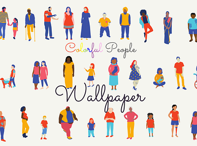 Colorful People Wallpaper design fashion foto illustration photo poster poster art