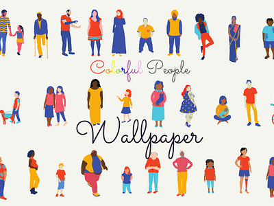 Colorful People Wallpaper design fashion foto illustration photo poster poster art