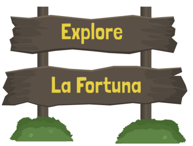 La Fortuna wooden sign branding illustration logo vector