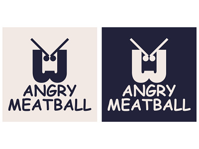 Angry Meatball Logo angry design logo meatball minimalist