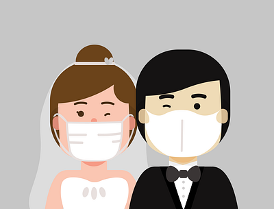 Pandemic Wedding design illustration