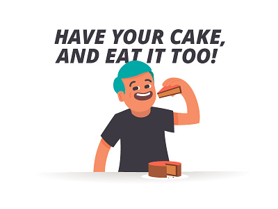 Cake character design illustration justin