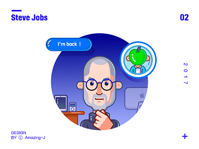 Steve Jobs-简笔风 简笔插画