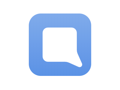 QIP blue comment icon logo q social