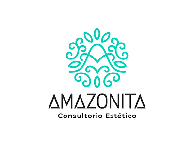 Amazonita aqua branding curly identity logo ornaments