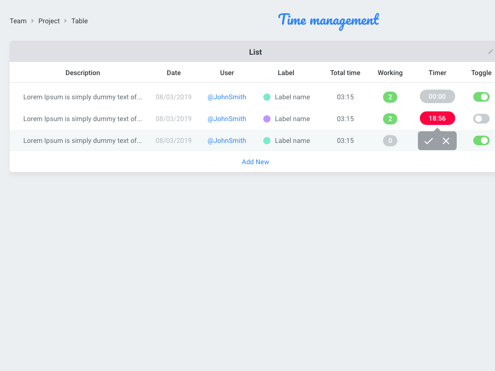 Time management app by julian on Dribbble