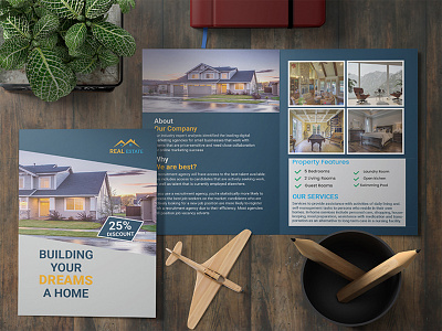 Bi Fold Real Estate Brochure bi fold booklet bi fold business brochure bifold brochure templete brand identity branding design brochure template corporate branding graphic design real estate bi fold real estate brochure