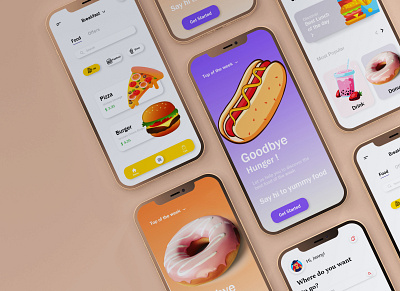 Food App UI app design application branding figma mobile app mobile ui ui uiux xd design