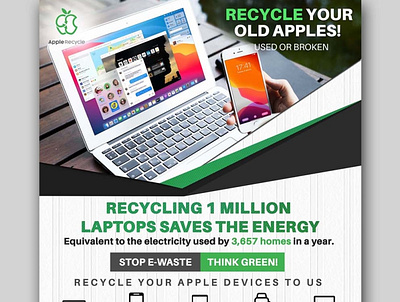 This is Old Apple Recycle company Flyer apple design banner design branding design flyer design poster design recycle