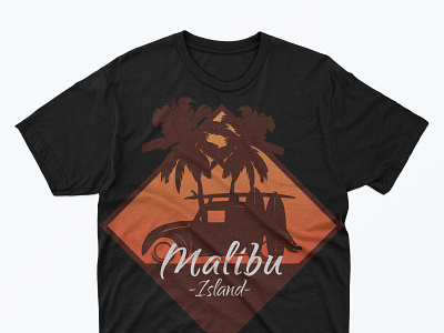 Malibu Island T shirt design graphicdesign illustration logo design photoshop t shirt tshirt tshirt art tshirtdesign type typography