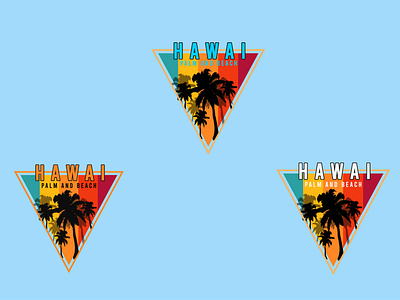 Hawai Palm And Beach  T shirt design