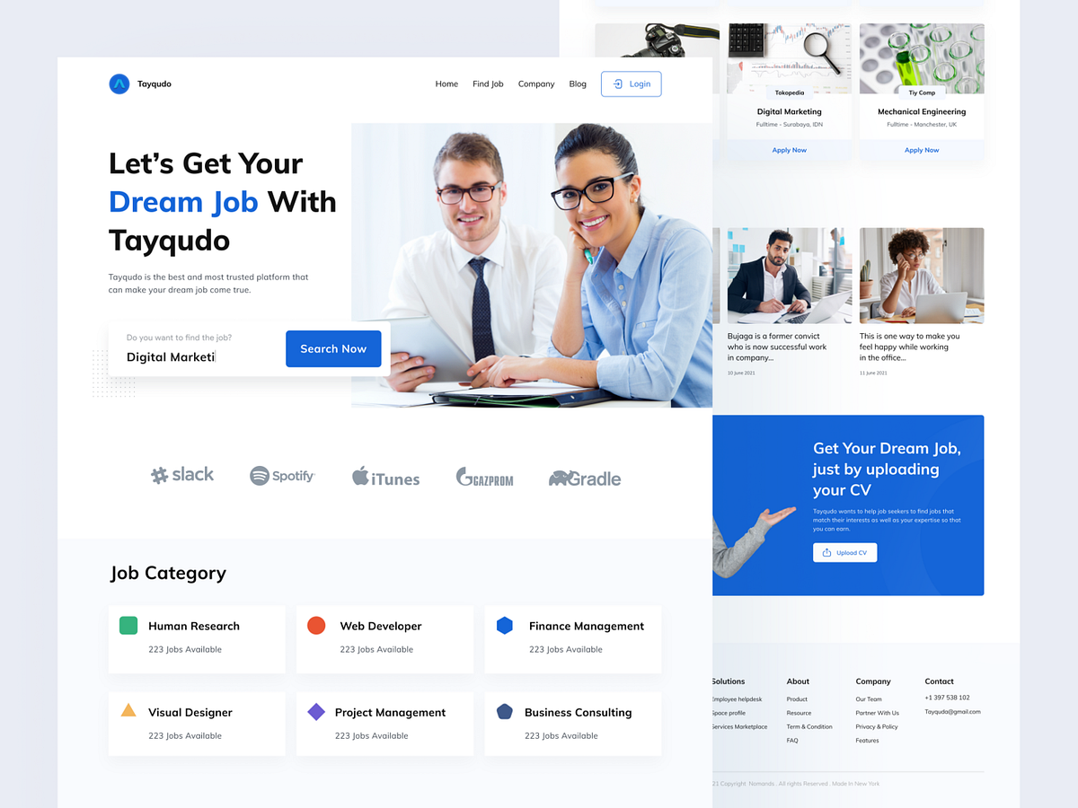 Tayqudo - Job Finding Platform Landing Page by Aris Rahmat Fatoni for ...