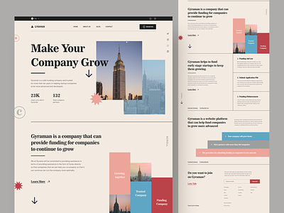 Gyraman - Funding Company Landing Page app clean company funding company funding website company profile company profile landing page company profile website design landing page landing page design layouting typhograpy ui ui design ui designer uiux ux web design website
