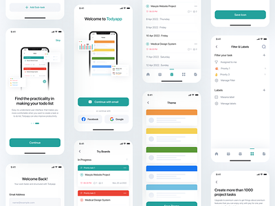 Todyapp - Todo List Mobile App UI Kit app clean clean design design gumroad mobile app mobile app design mobile design product ui todolist app todolist mobile app ui ui design ui designer ui8 uiux ux