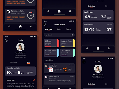 Project Management App UI ui ux visual design