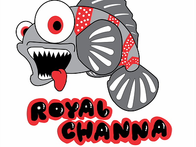 Channa royal cartoon design logo