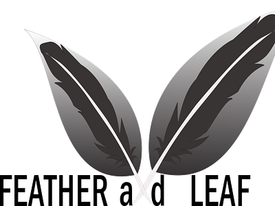logo design leaf and feather black black leaf blackfeather branding feather graphic design gray illustrator leaf logo nature white without color