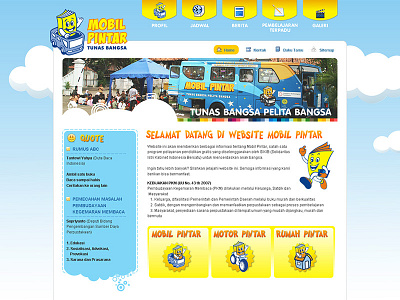 Mobil Pintar (Indonesia Pintar) css education home homepage html joomla kids landing non profit page web website