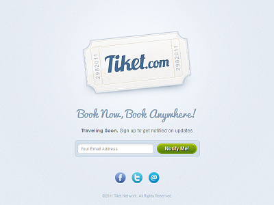 Tiket.com Coming Soon Page coming soon css home html landing onepage page web