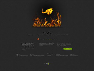 Dreamshocker Reforging coming soon css home html landing onepage page web