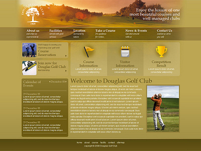 Douglas Golf Club club css golf home homepage html index landing web website