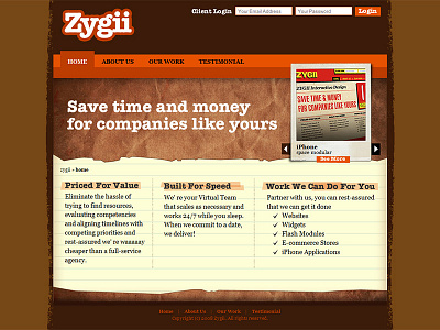 Zygii css home homepage html index landing web website