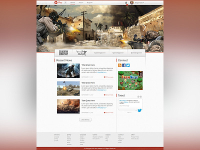 Q Play css games grid header home homepage html landing news web website