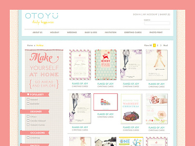 Daily Happiness cards catalog desktop detail female homepage old pastel product soft vintage web