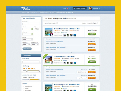 Tiket.com Search Result Hotel Page 2011