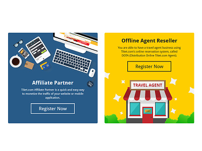 Affiliate Partner & Offline Agent Reseller agent css flat html illustration page reseller tiket.com ui ux