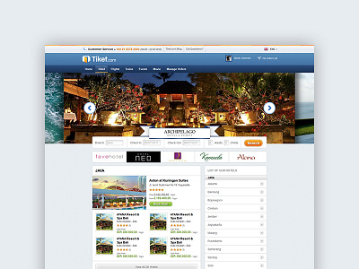 Tiket.com Aston Hotels & Resorts Page condominium cottage homepage hotel resort sidebar slide travel villa web