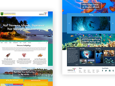 Derawan Island beach fish homepage landing mockup sea travel web website