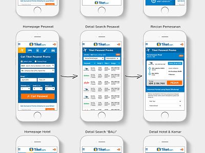 Draft Tiket.com Mobile Design apps draft flow mobile mockup psd tiket wireframe