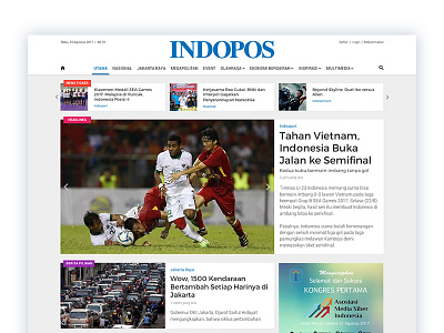 Indopos News Portal homepage magazine mockup news portal web