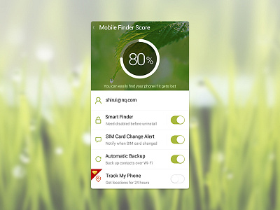 Easy Finder mobile UI find green interface mobile ui