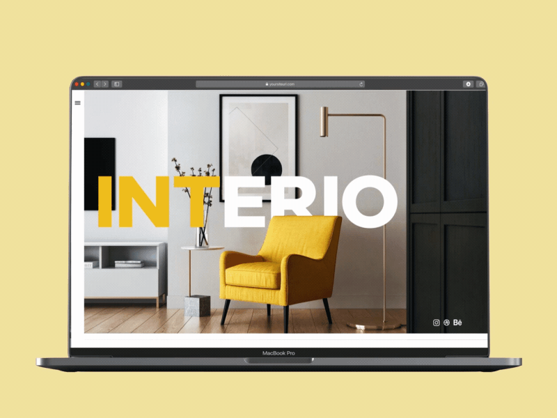 Interio Design Agency aftereffects animation design figma home homepage identity inspiration interface interior javascript landing page minimal motion simple typography ui uiux web yellow