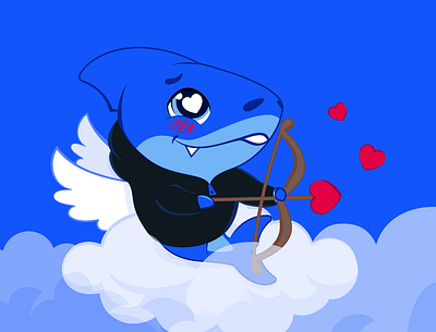 Chibi shark for Azur Games branding character graphic design illustration shark vector дизайн